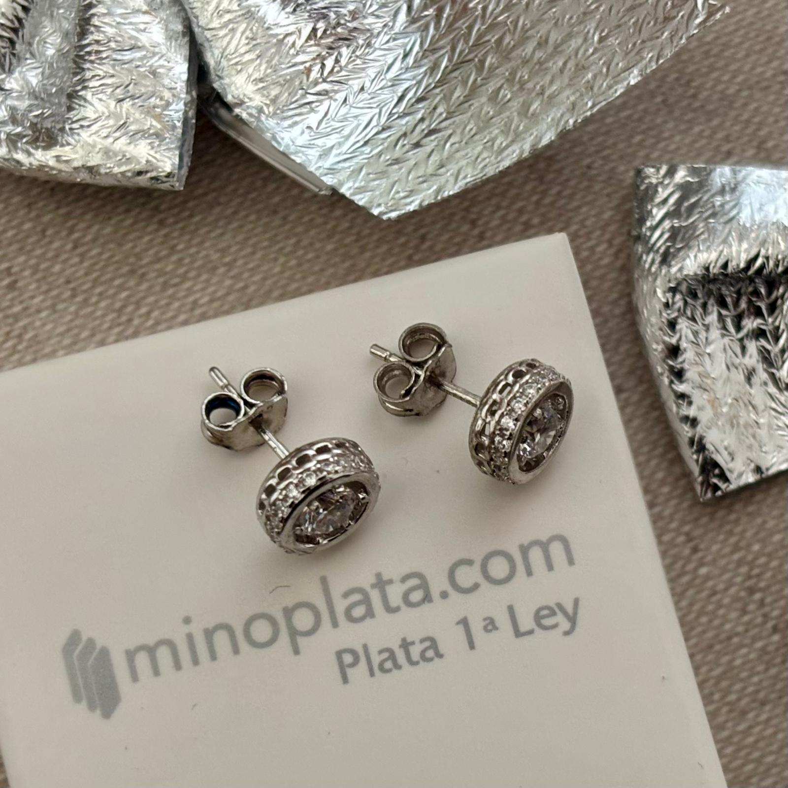 Pendientes de novia 8mm Circonita garras y cerco Circonitas en canto 3