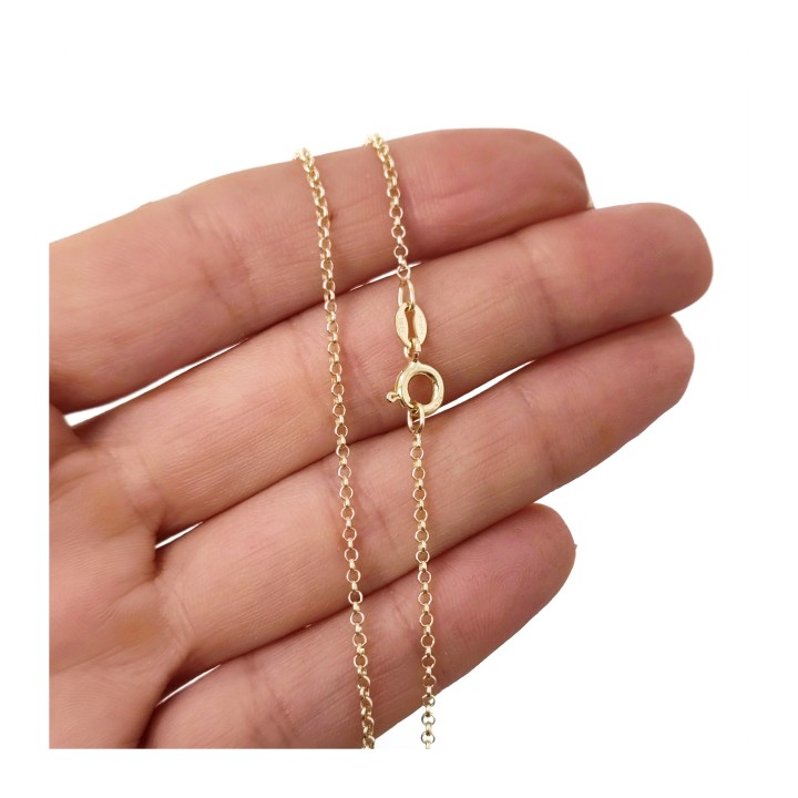 Cadena fina rolo de Plata de ley 925 bañada en Oro 45cm