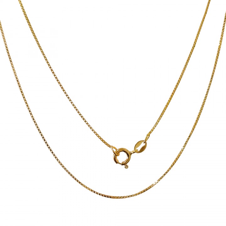 Cadena veneciana fina de Plata de ley 925 bañada en Oro 45cm