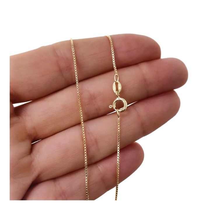Cadena veneciana fina de Plata de ley 925 bañada en Oro 45cm