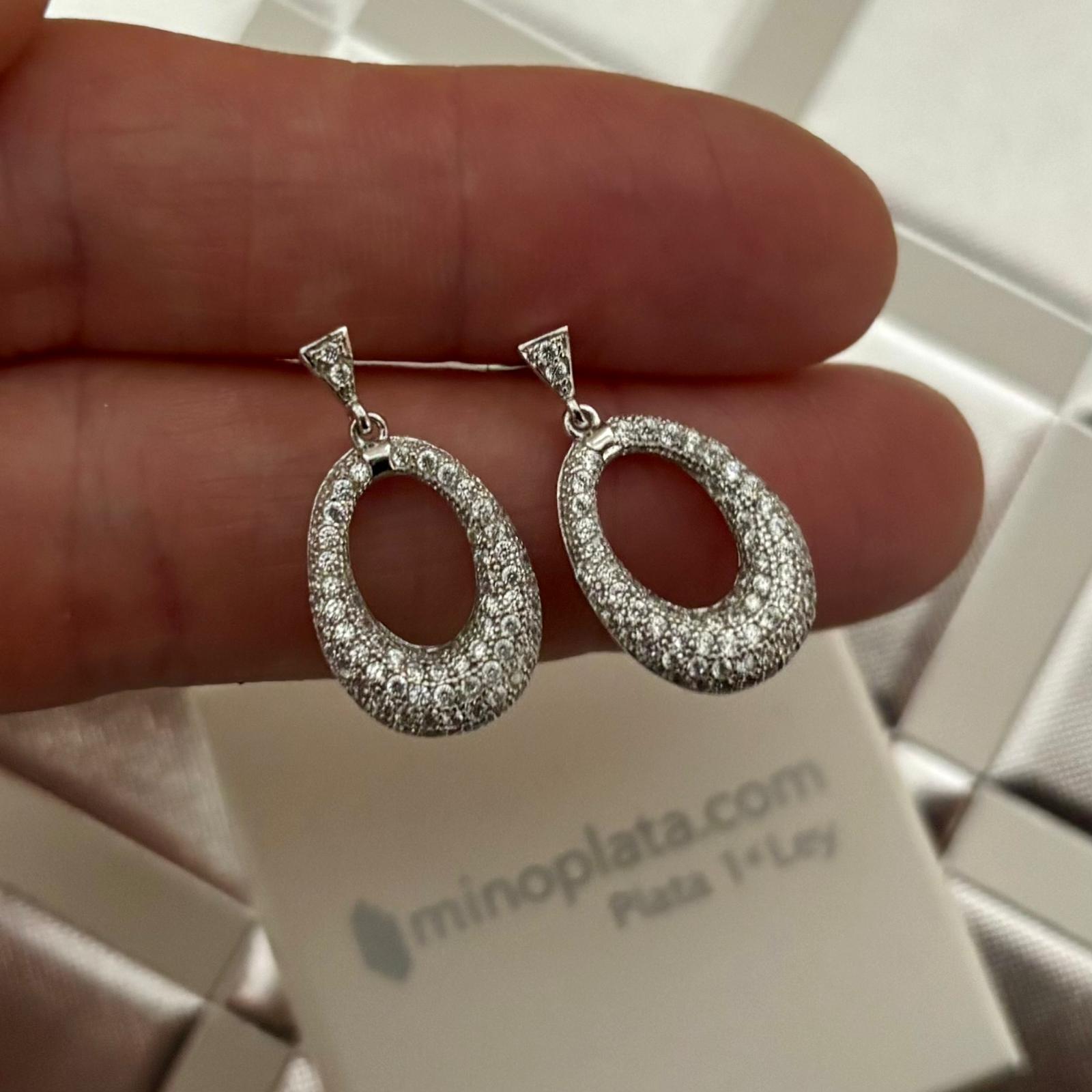 Pendientes de novia lágrima colgante de Plata de ley rodiada con Circonitas micro