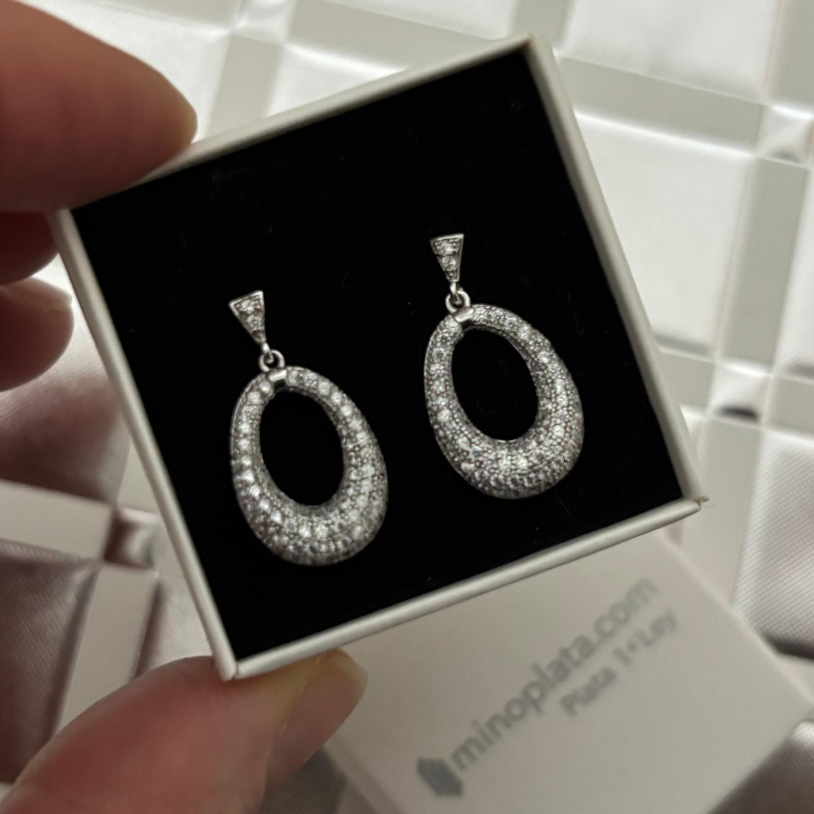 Pendientes de novia lágrima colgante de Plata de ley rodiada con Circonitas micro 3