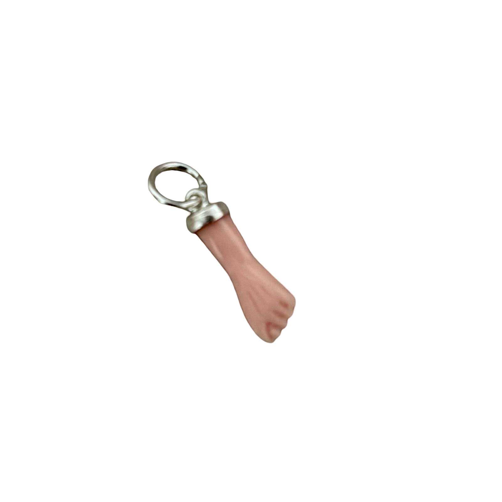Colgante Mano de la suerte higa sintética color rosa palo asa de Plata de ley 925