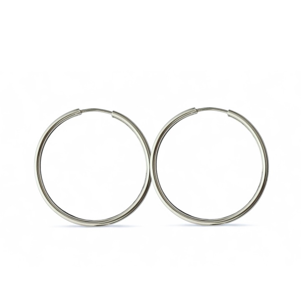 Pendientes Aros finos 25 mm de Plata de ley