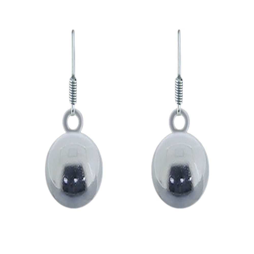 Pendientes de Plata Lisa Bola de 12 Mm.
