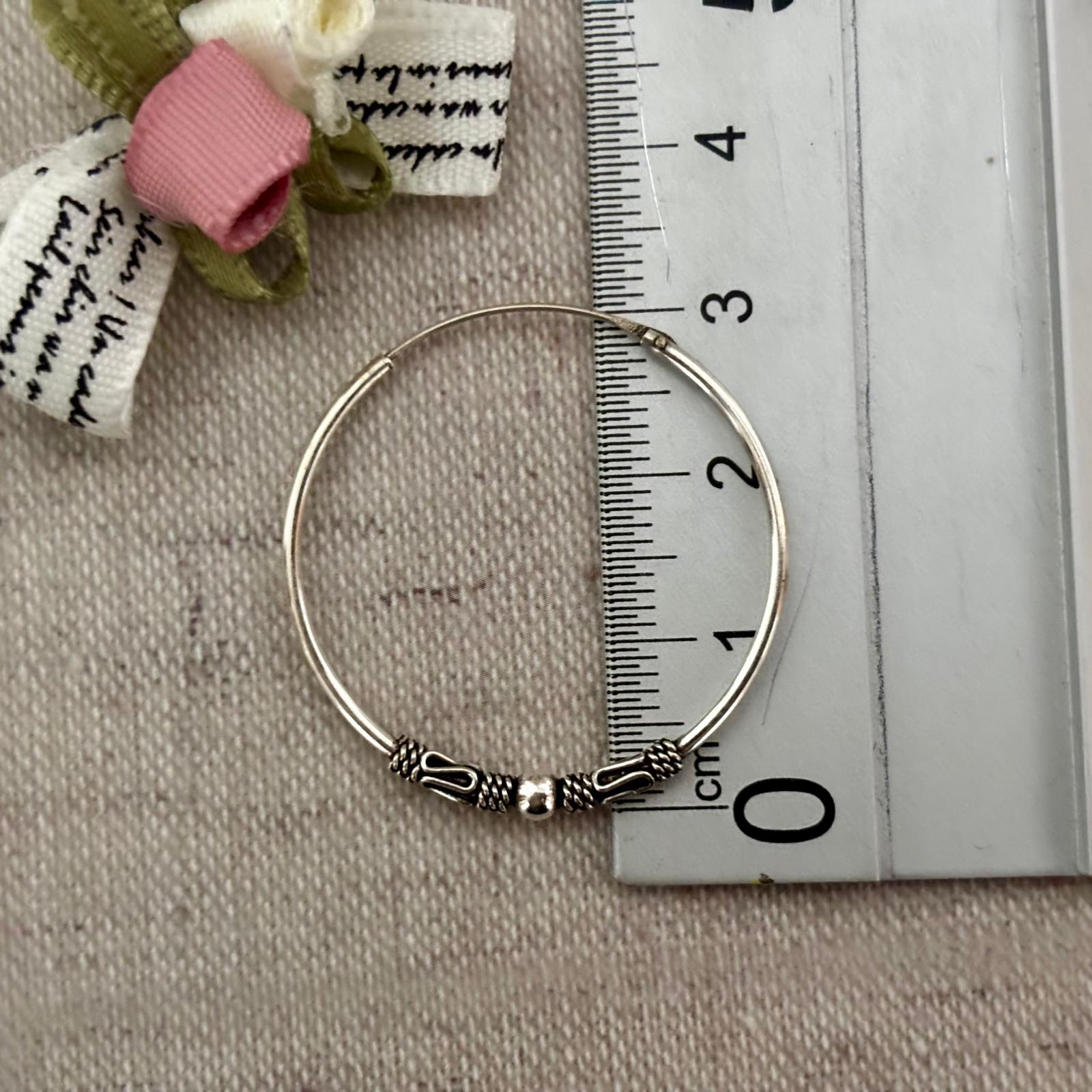 Pendientes aros bali 30mm de Plata de ley 925 bola 3mm 3