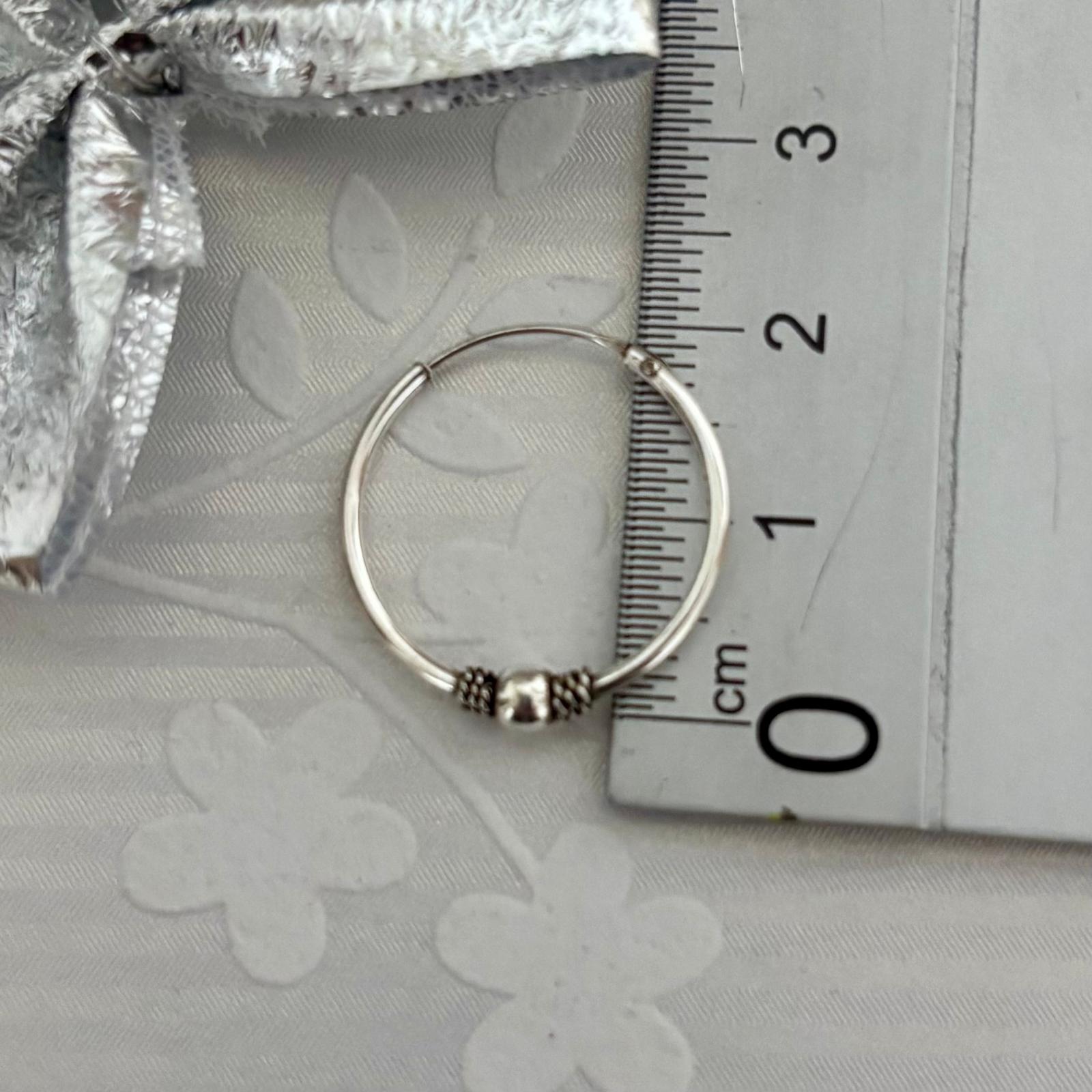 Aros bali 20mm bola de Plata de ley detalles envejecidos 3