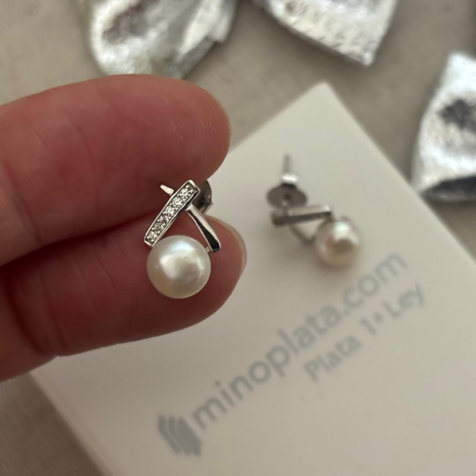 Pendientes de Plata rodiada con Perlas cultivadas y Criconitas micro