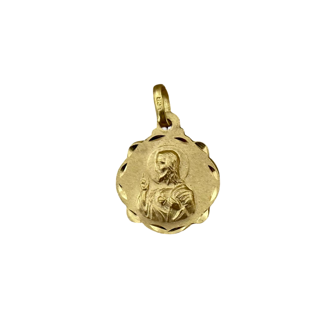 Medalla Escapulario de Plata de ley chapada en Oro 16x20mm