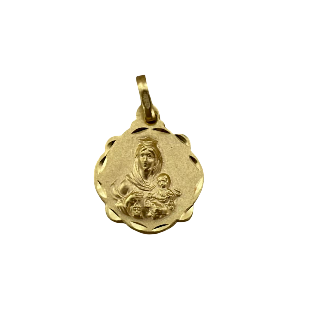 Medalla Escapulario de Plata de ley chapada en Oro 16x20mm