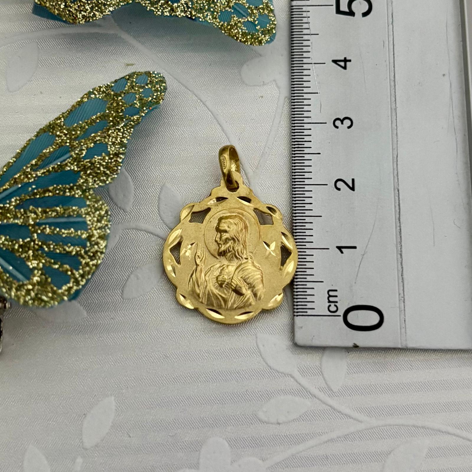 Medalla Escapulario calada de Plata chapada en Oro 20x23mm 3