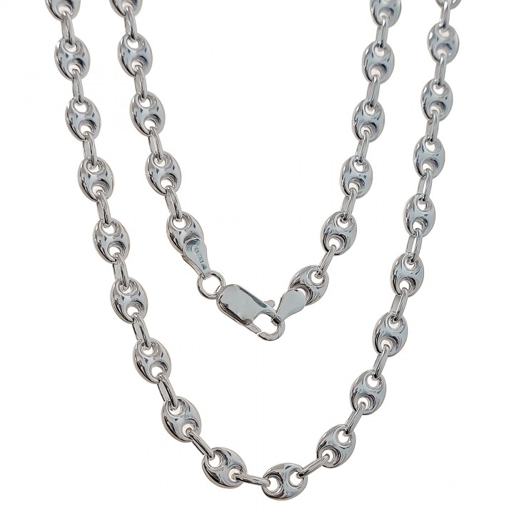 Cadena eslabones calabrote 6x8mm 60cm de Plata de ley 925