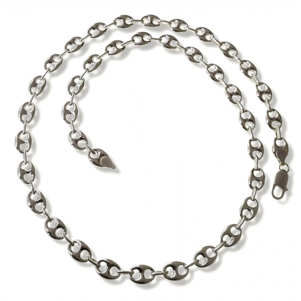 Cadena de Plata de ley eslabones calabrote 12mm x 9mm y 50cm