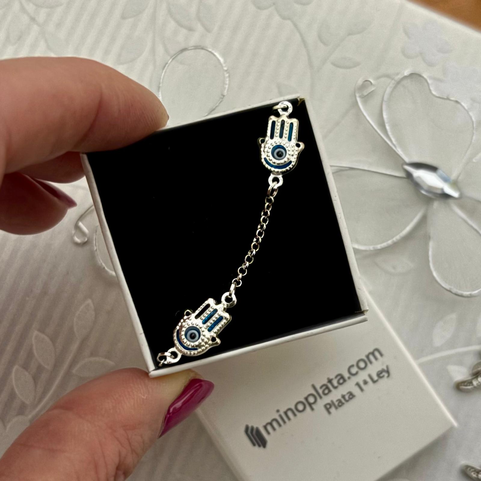 Pulsera Mano de Fátima con ojo turco de Plata de ley 925 5