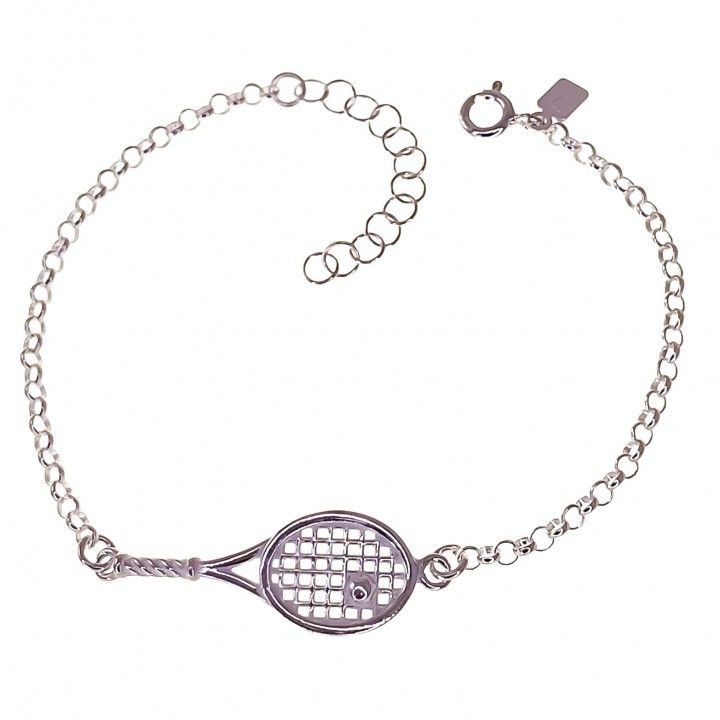 Pulsera con raqueta de tenis en Plata de ley 925