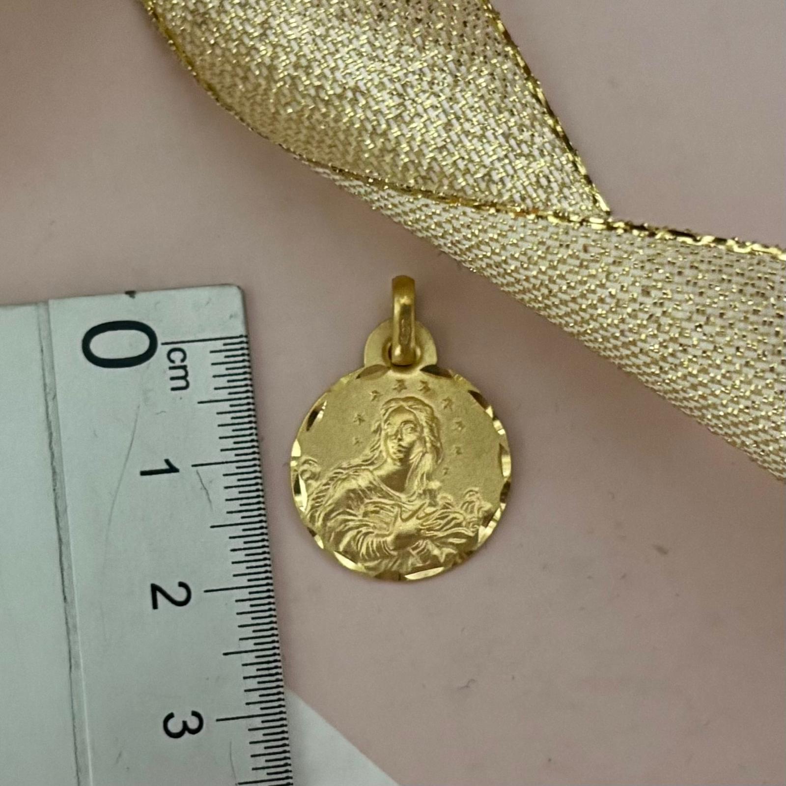 Medalla de la Purísima Concepción 17mm de Plata de ley bañada en Oro 4