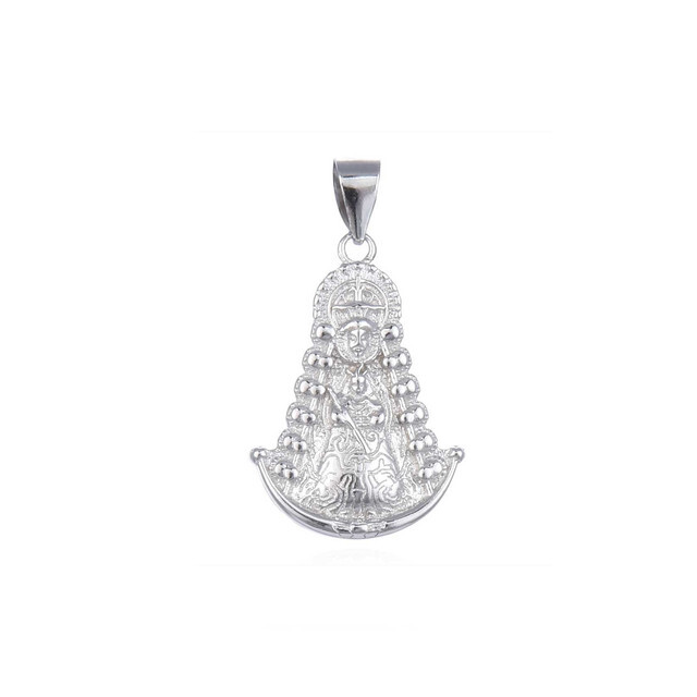 Medalla silueta pequeña de la Virgen del Rocío en Plata de ley 925