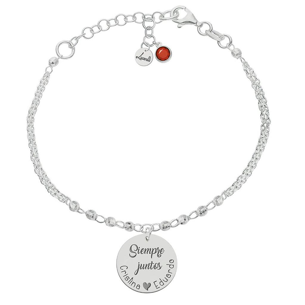 Pulsera Siempre Juntos de Plata de ley 925 con colgante personalizado 1