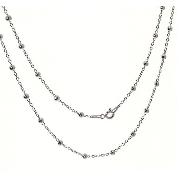 Cadena 45cm bolitas de Plata de ley 925
