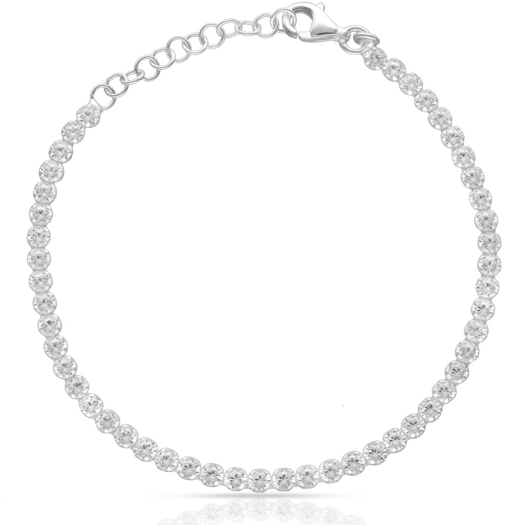 Pulsera riviere tenis de Plata de ley 925 con Circonitas 3mm