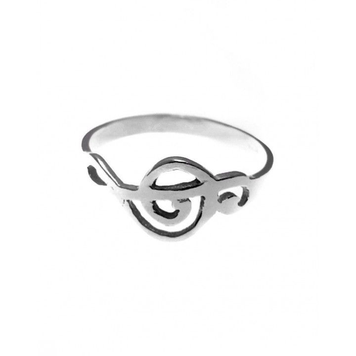 Anillo Clave de Sol de Plata de ley 925