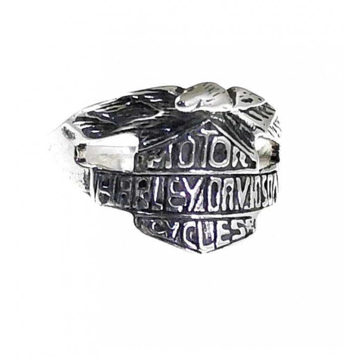 Anillo caballero escudo moto de Plata de ley 925