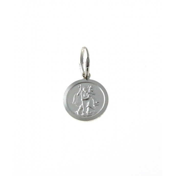 Medalla San Cristóbal 13mm de Plata de ley 925