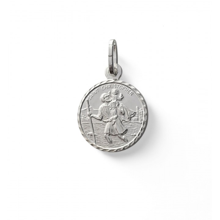 Medalla de San Cristóbal de Plata de ley 925 15mm