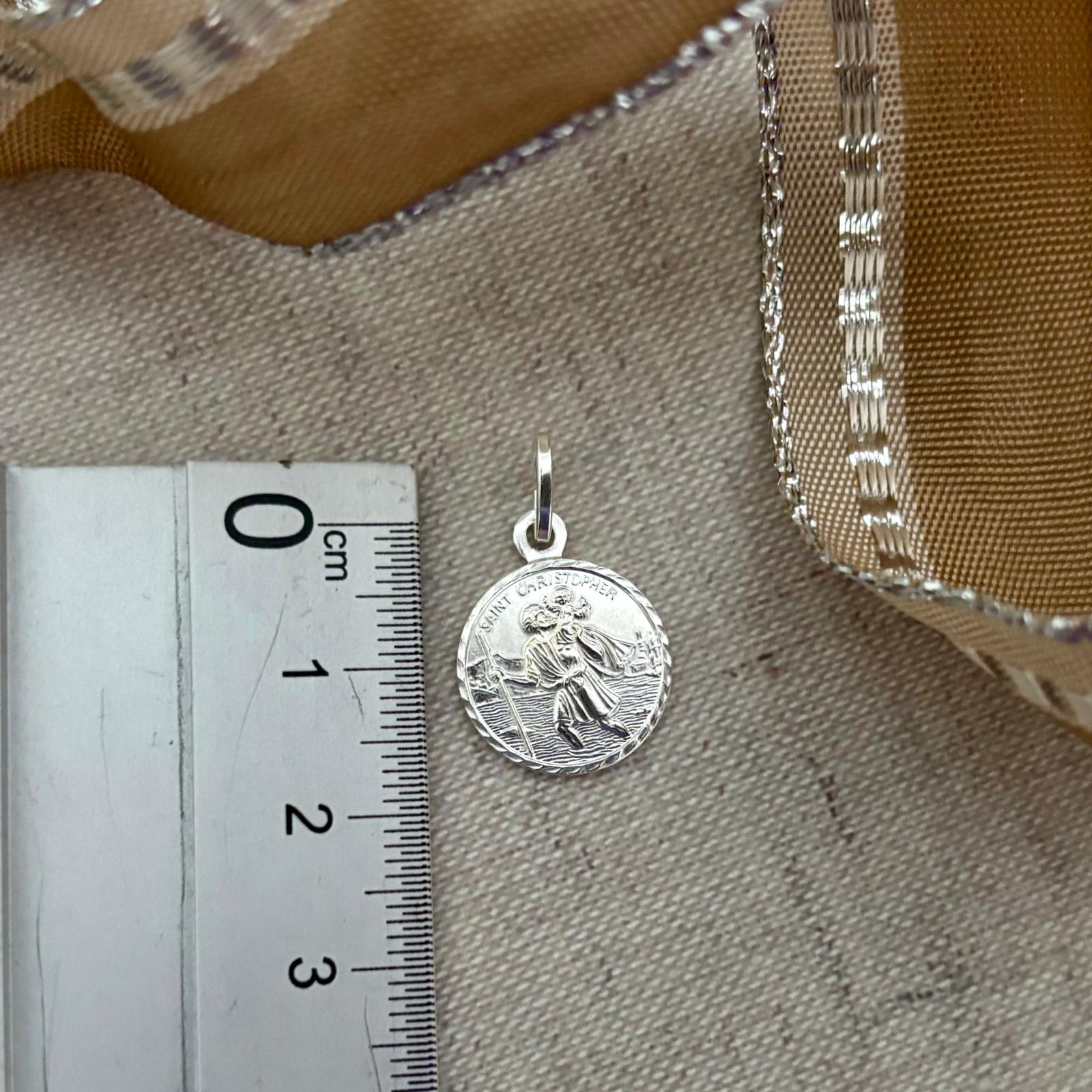 Medalla de San Cristóbal de Plata de ley 925 15mm 3