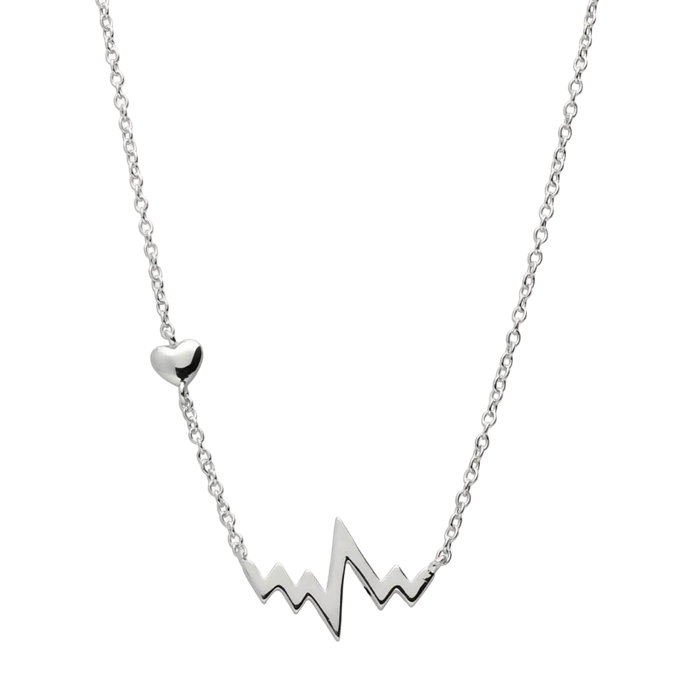 Gargantilla de Plata rodiada electro corazón