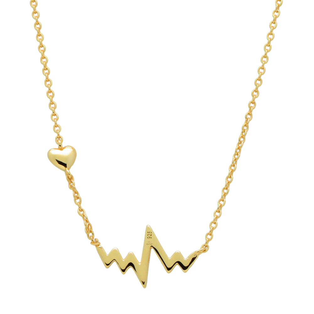 Gargantilla electro corazón de Plata de ley con baño de Oro