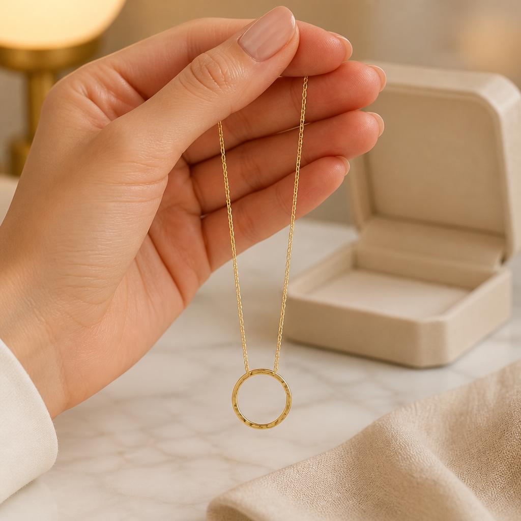 Gargantilla aro Karma de Plata de ley chapada en Oro 4
