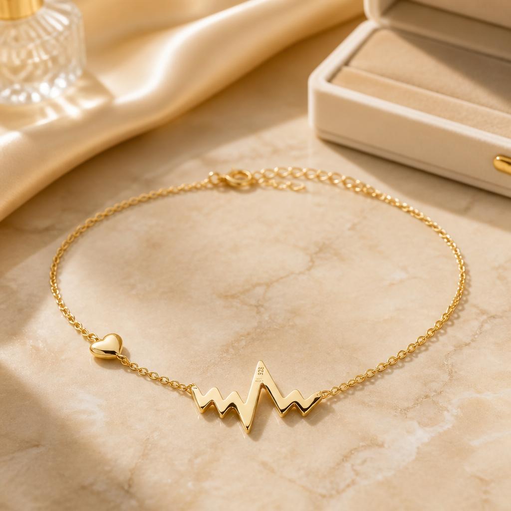 Gargantilla electro corazón de Plata de ley con baño de Oro 3
