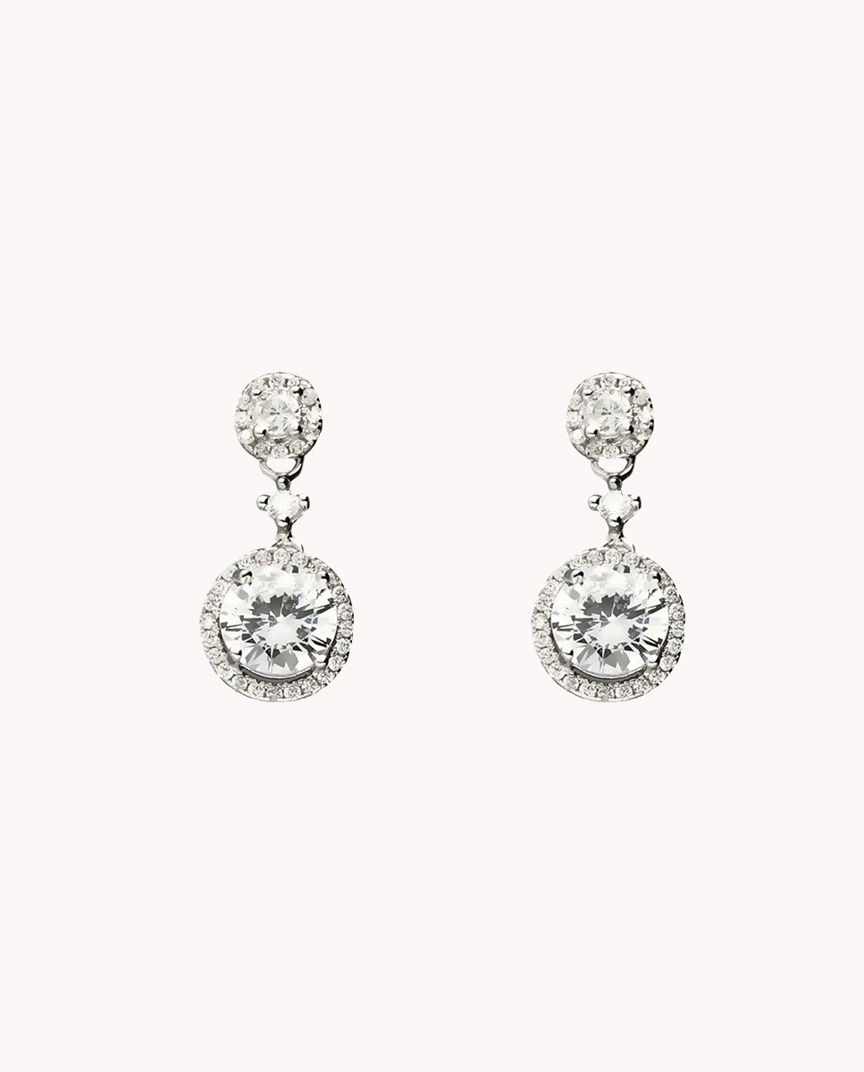 Pendientes de novia en Plata de ley con Circonitas colgante
