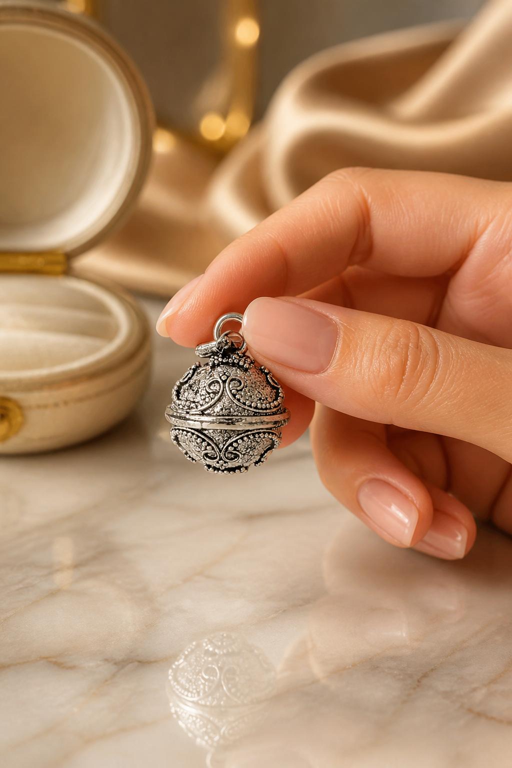 Llamador de Ángeles Pequeño en Plata de Ley 925 12mm | Minoplata