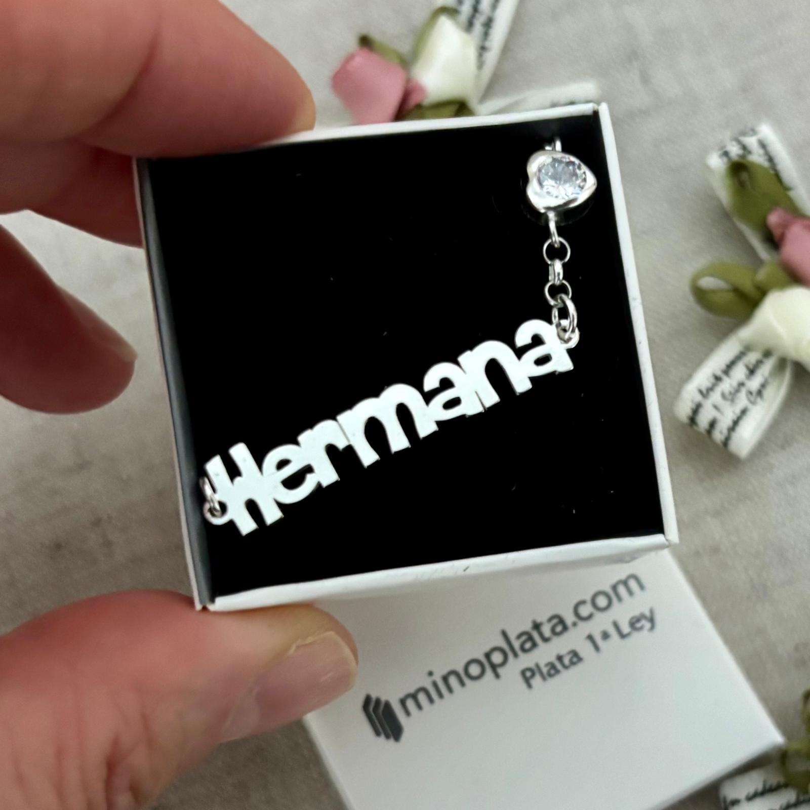 Pulsera hermana de Plata de ley 925 figura corazón con Circonita 3