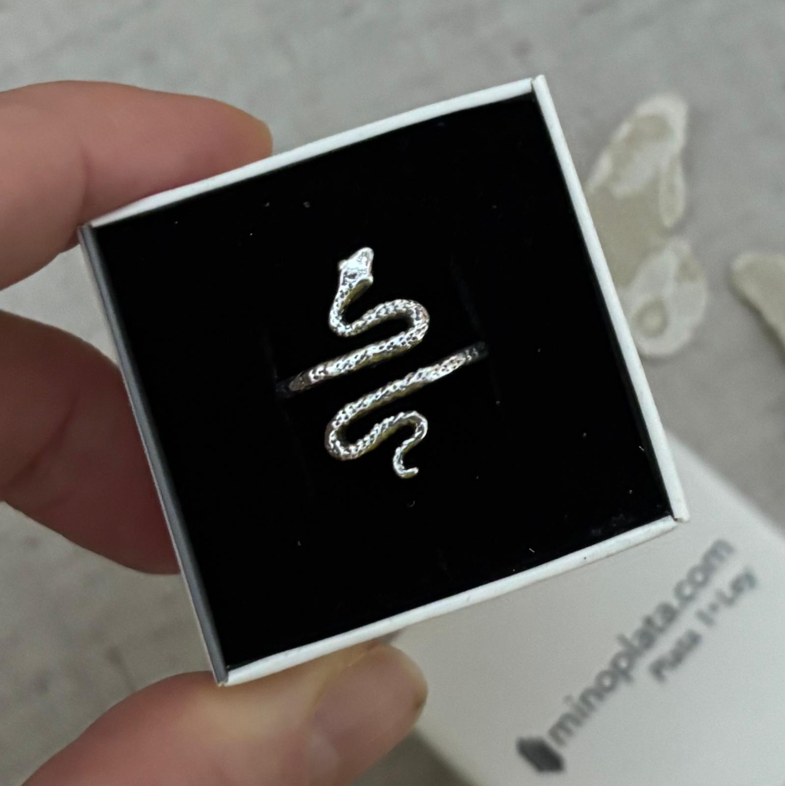 Sortija serpiente de Plata de ley oxidada 3