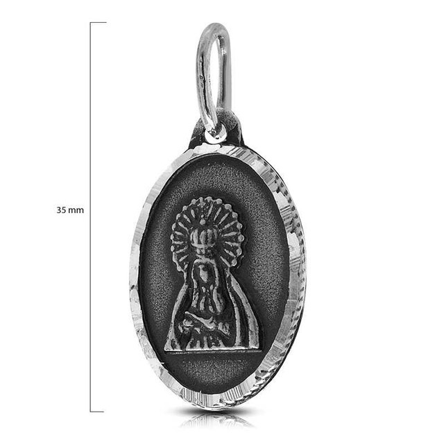 Medalla ovalada Virgen Macarena de Plata de ley vieja 4