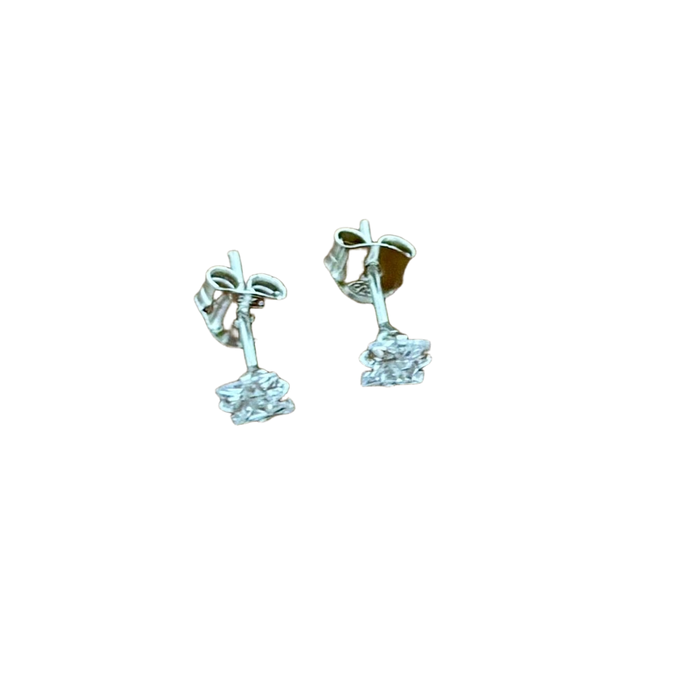 Pendientes circonita cuadrada 4mm en Plata de ley 925