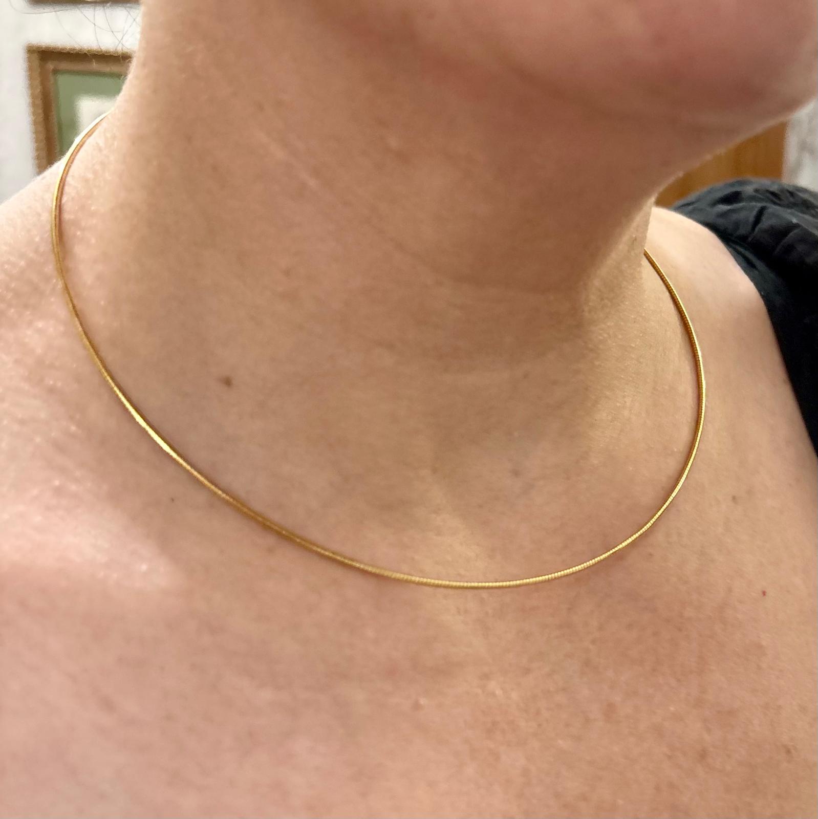 Gargantilla rígida de Plata de ley chapada en Oro 45cm 3