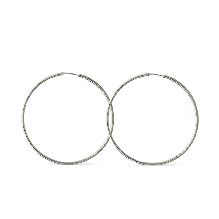 Pendientes aro fino de Plata de Ley 30 Mm.