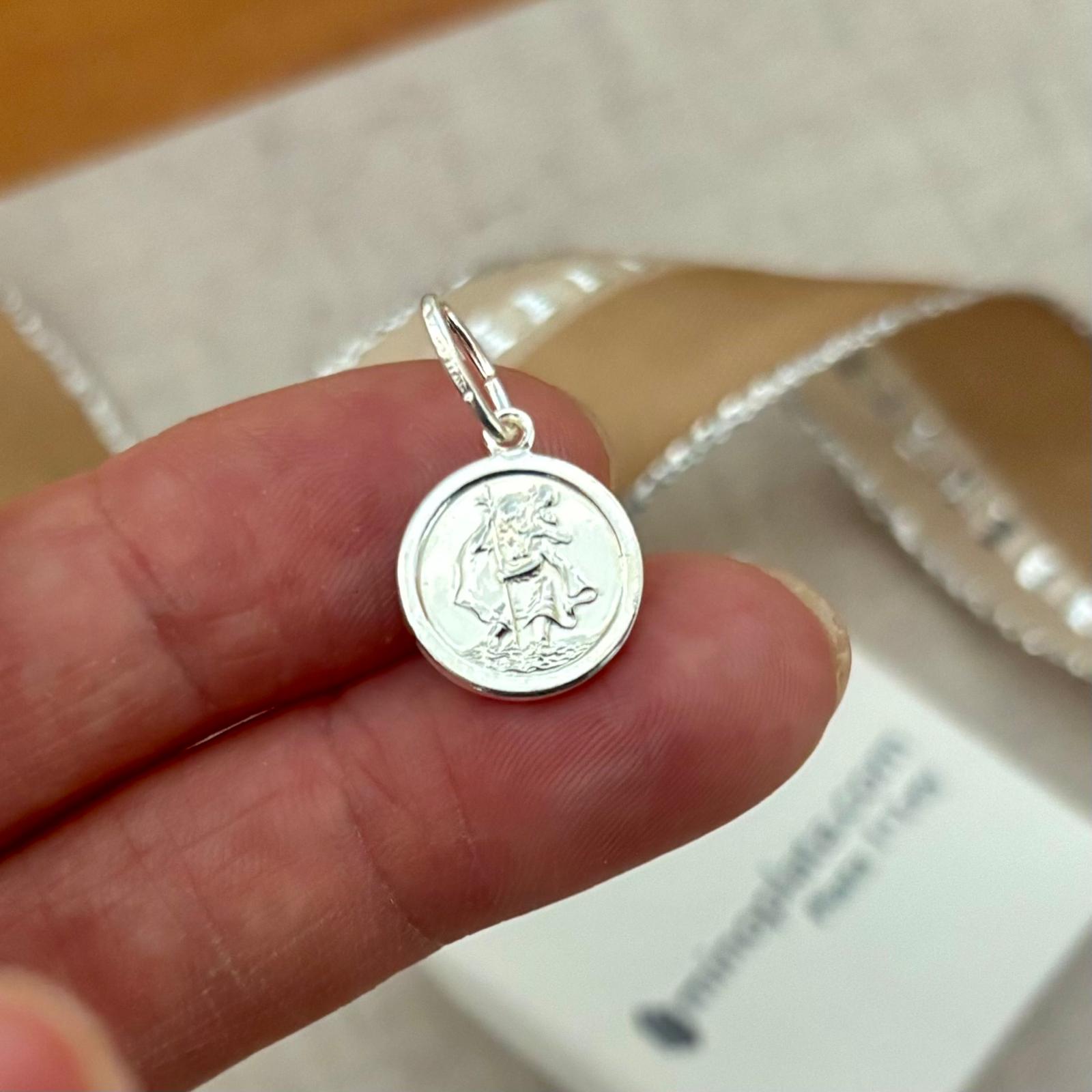 Medalla San Cristóbal 13mm de Plata de ley 925