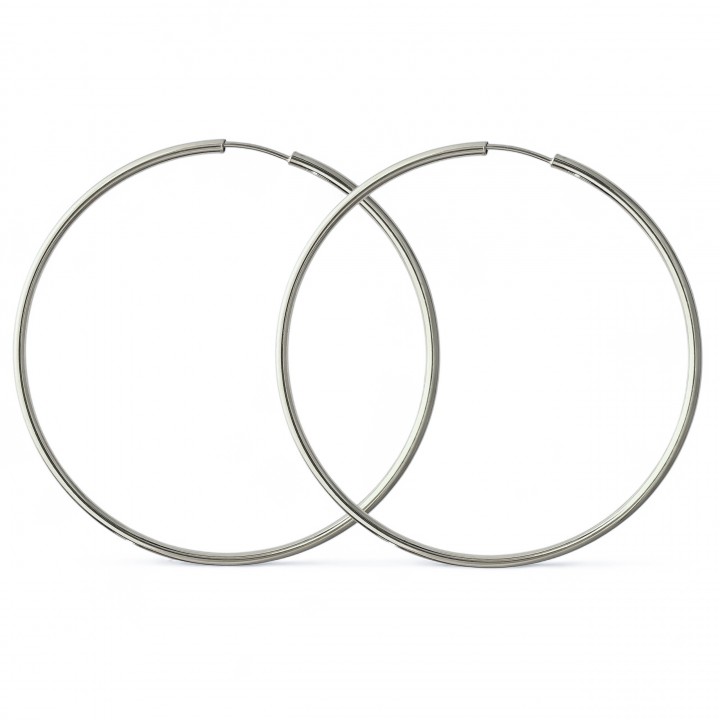 Aros finos de Plata de ley 50mm