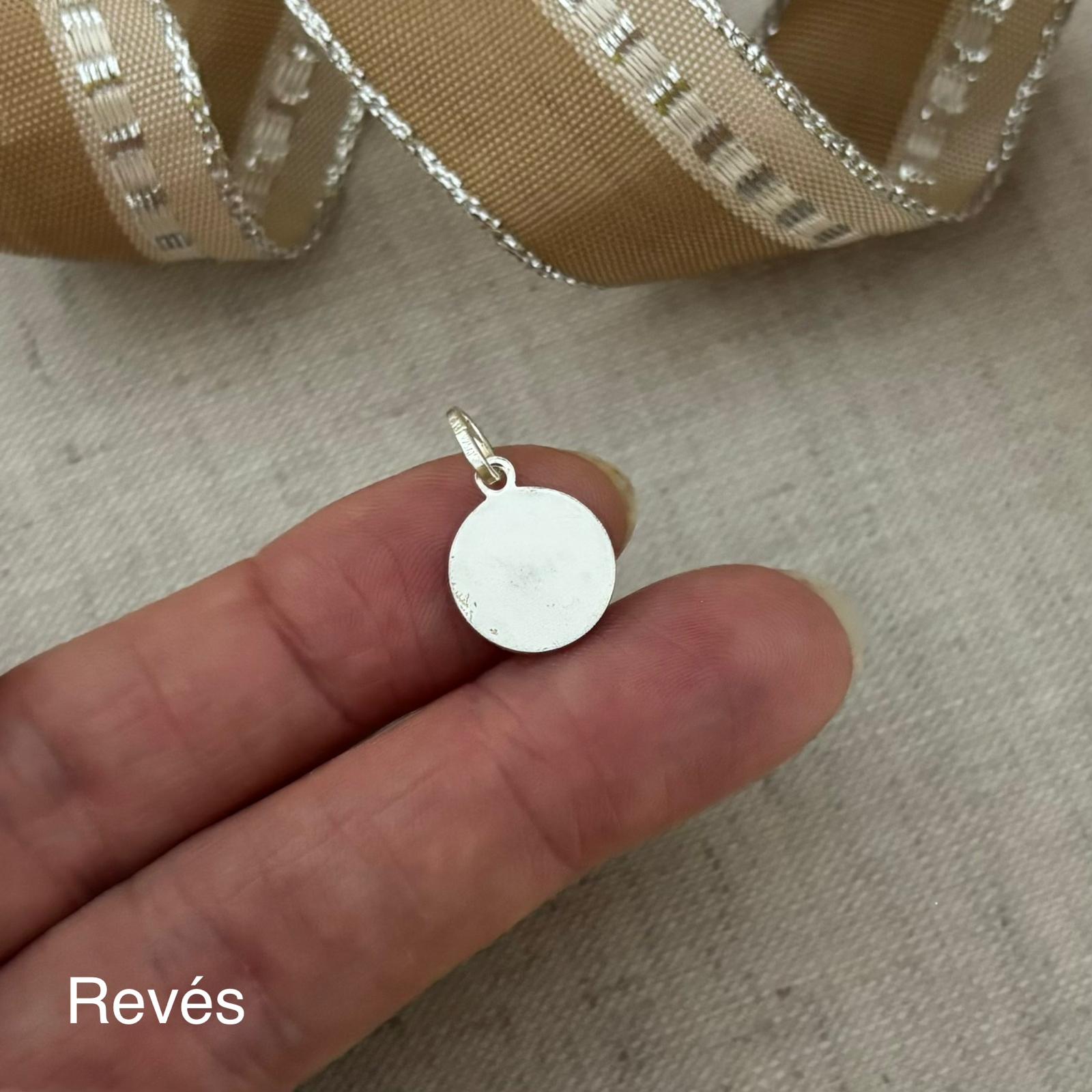 Medalla Virgen del Rocío 12mm de Plata de ley 925 3