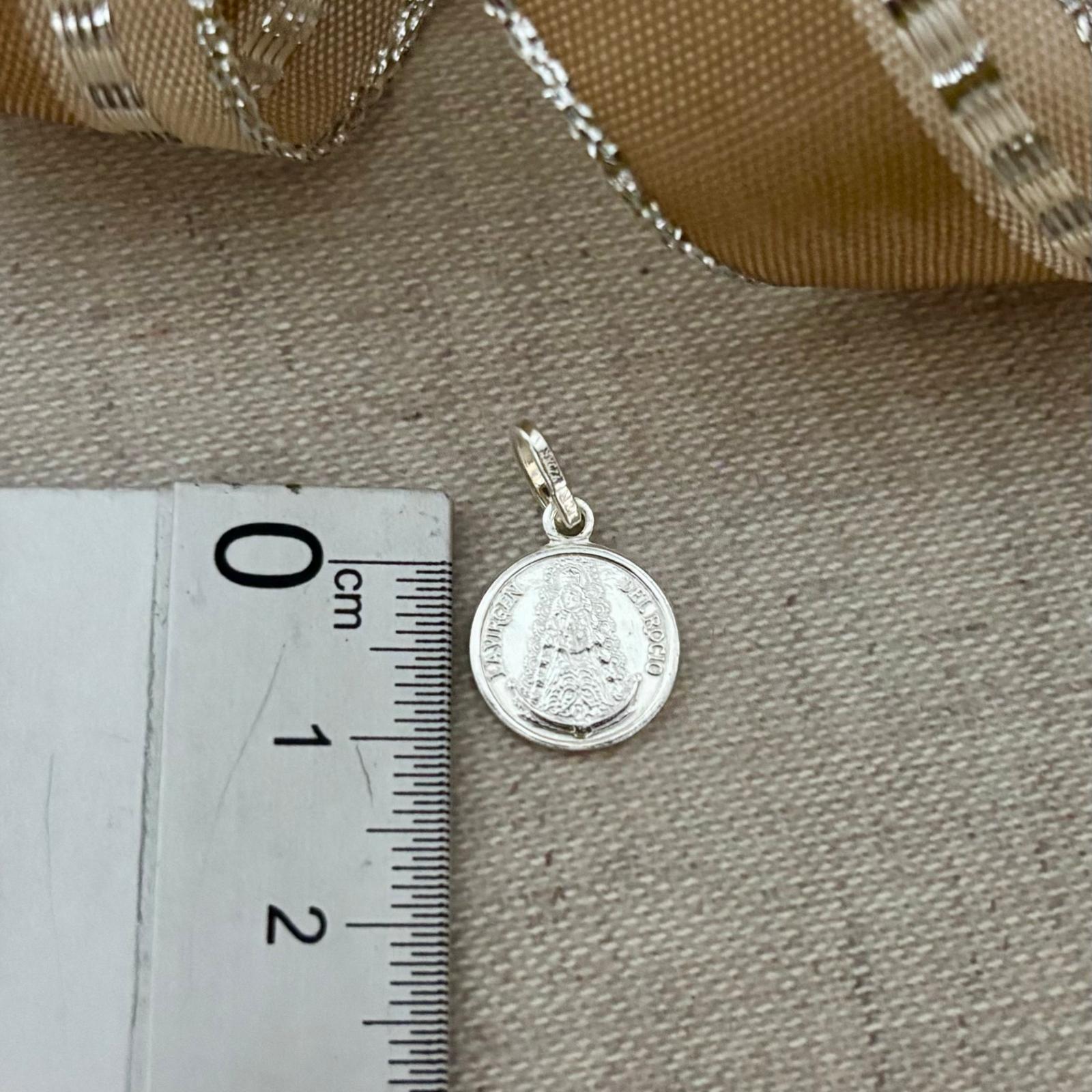 Medalla Virgen del Rocío 12mm de Plata de ley 925