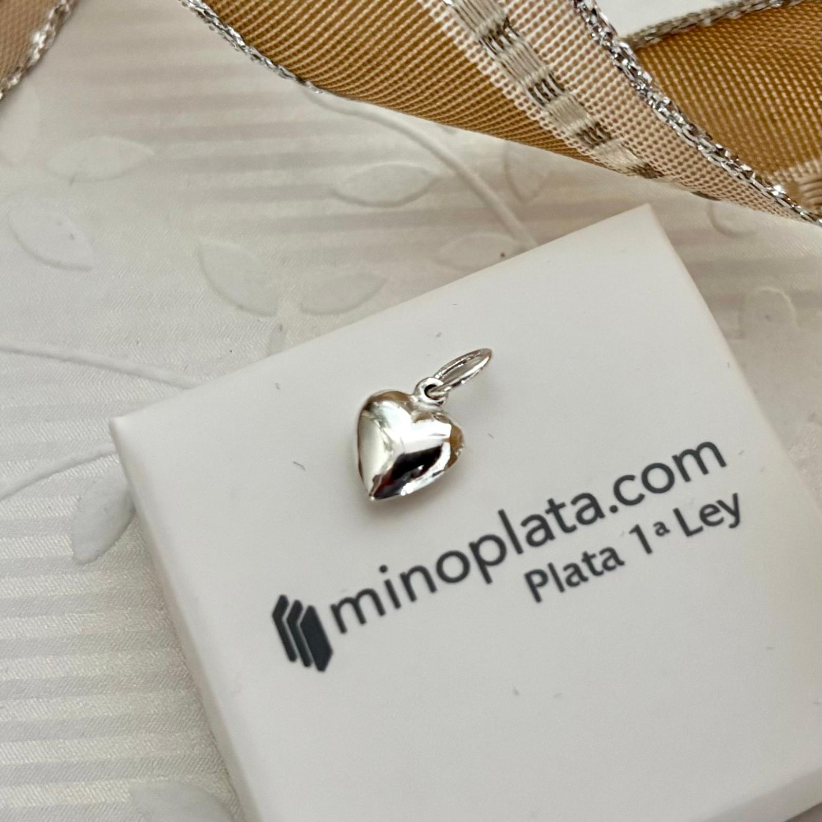 Colgante corazón de Plata de ley 925 9x7mm