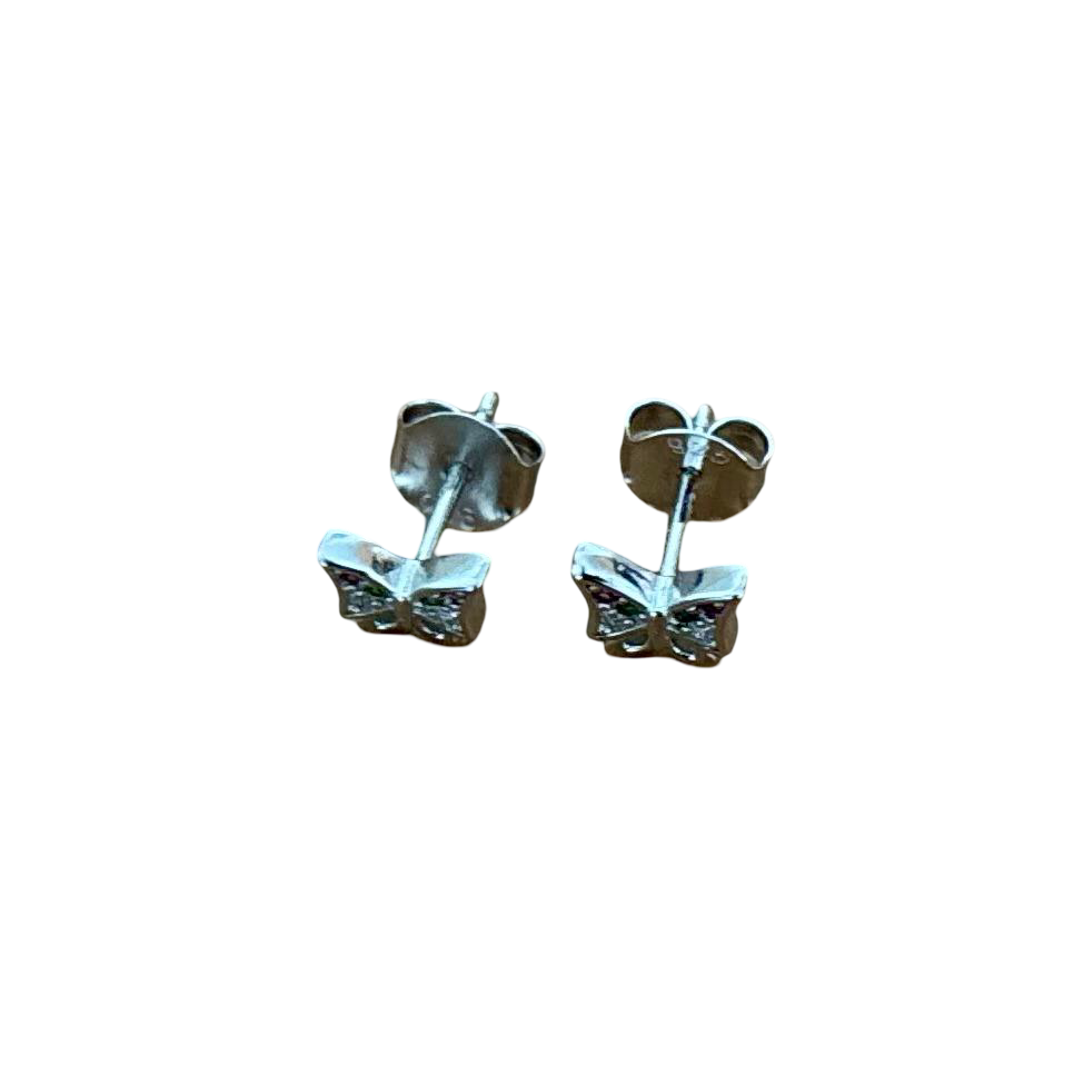 Pendientes mariposa de Plata de ley rodiada con Circonitas colores