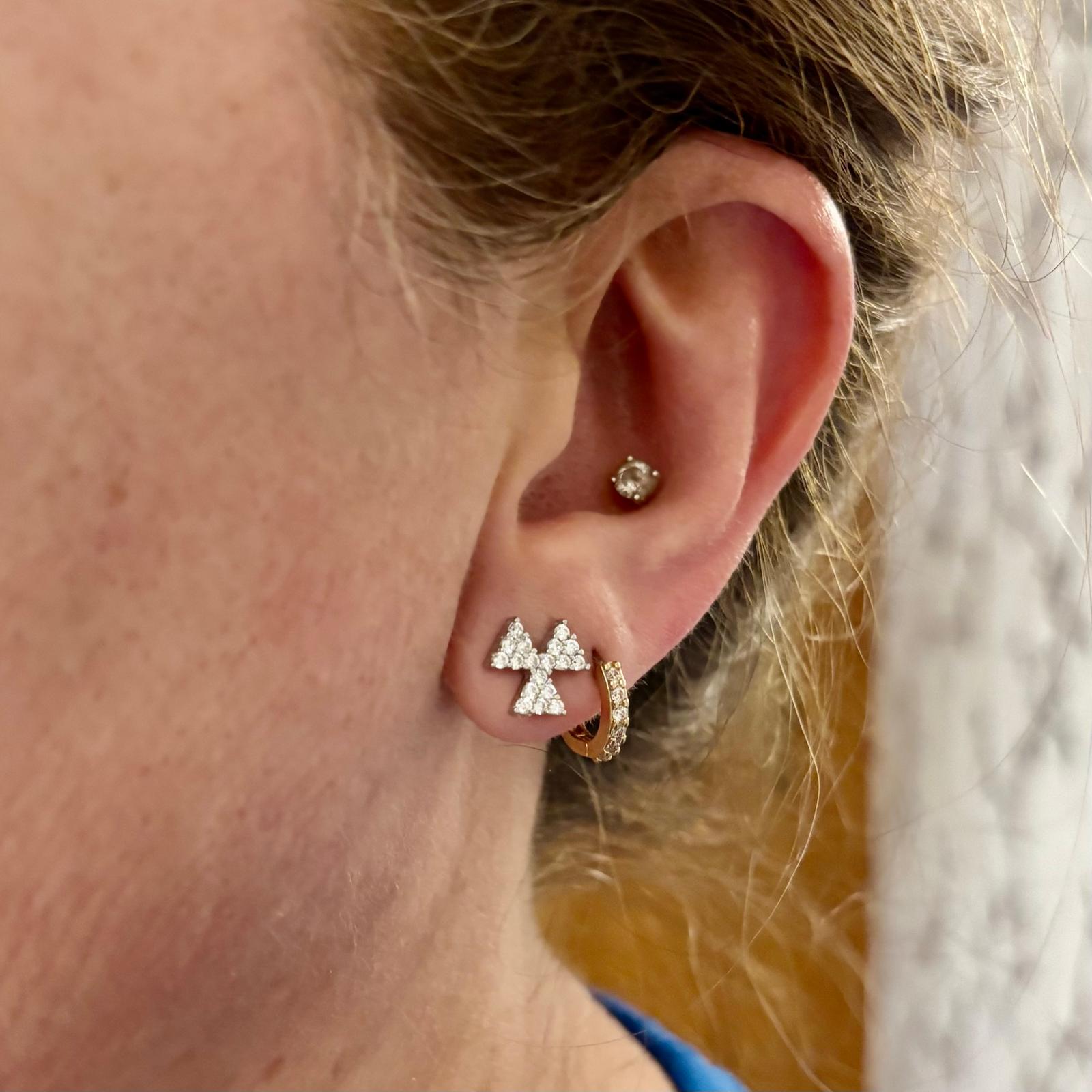 Juego de Pendientes y Colgante triángulos de Plata con Circonitas 4
