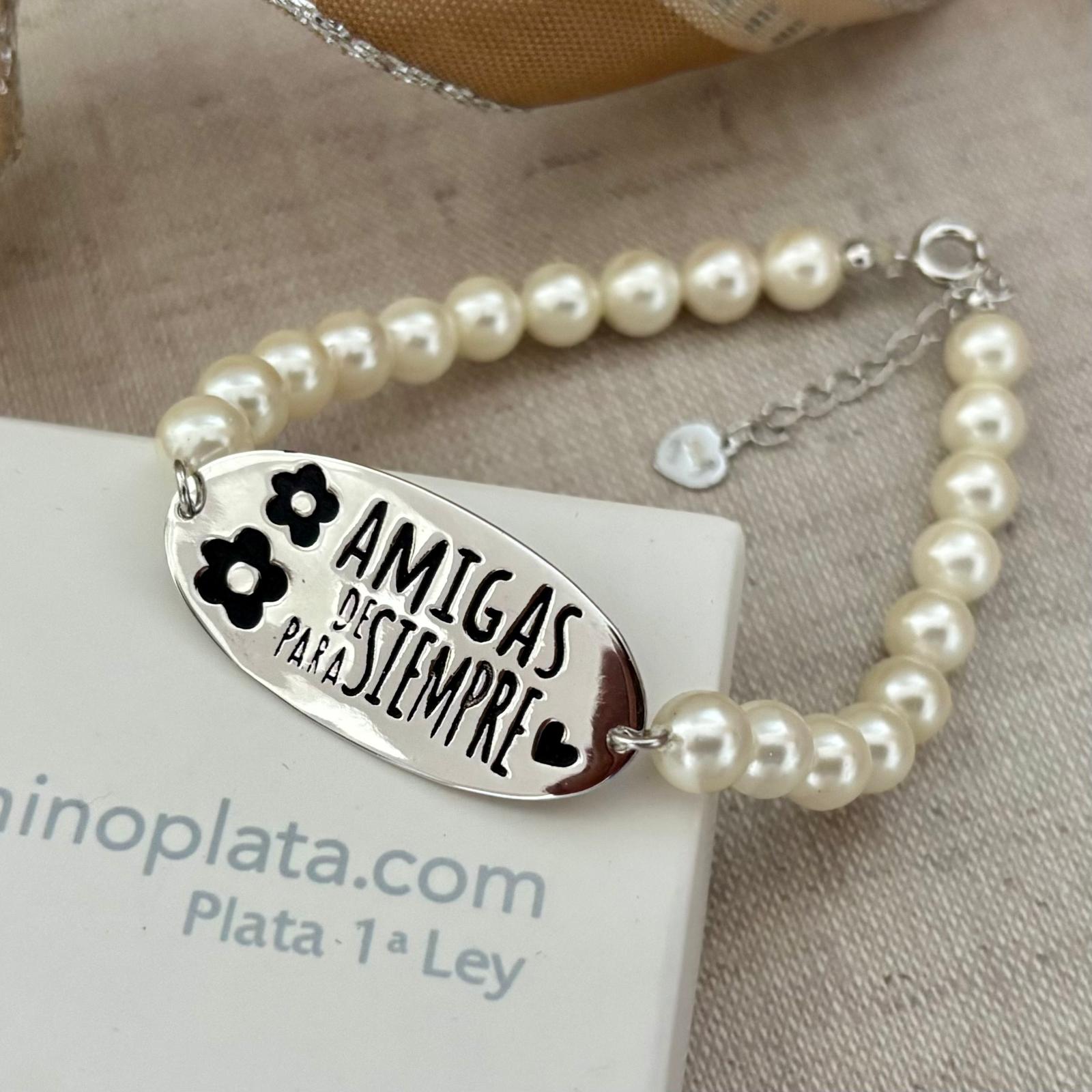 Pulsera de siempre y para siempre en Plata con Perlas 3