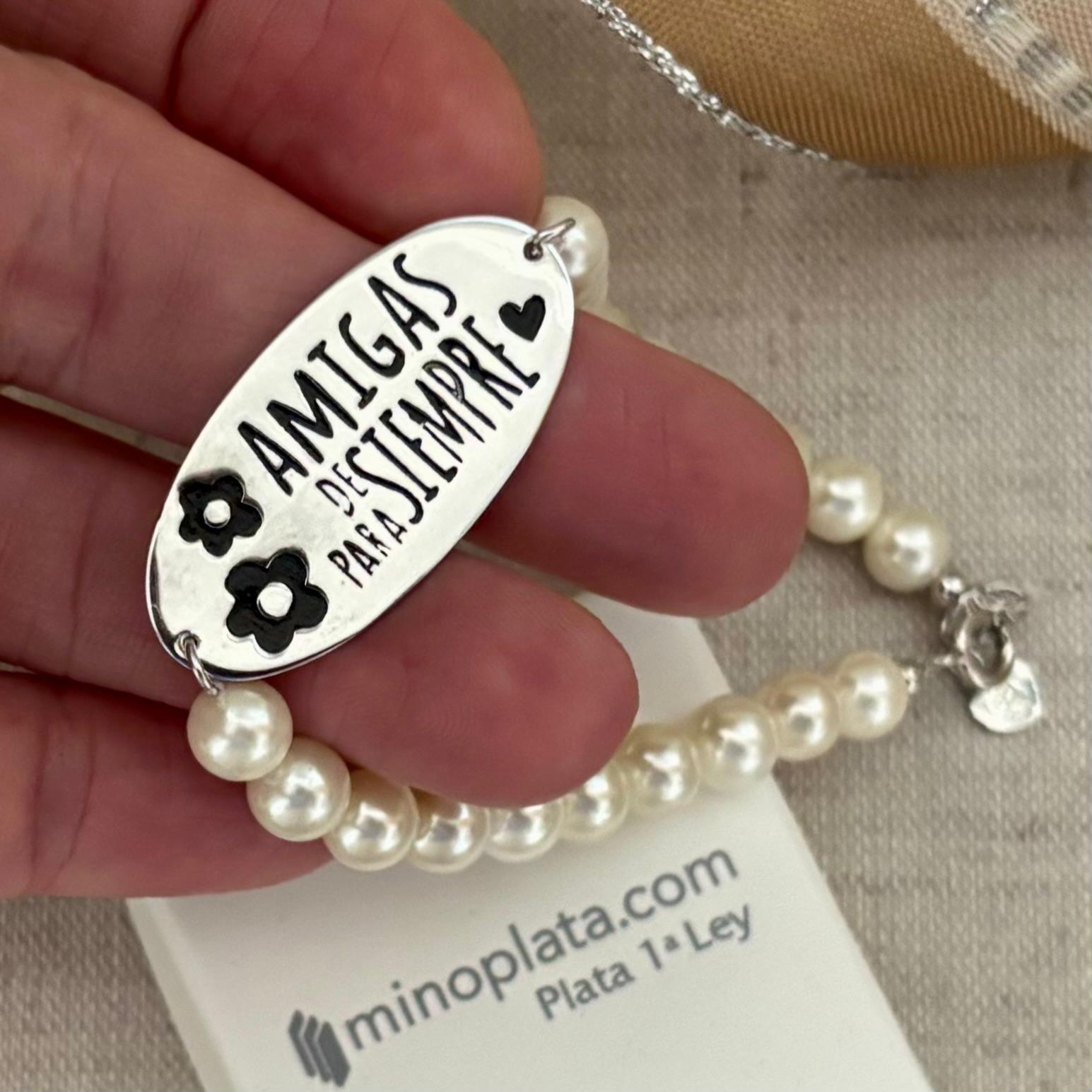 Pulsera de siempre y para siempre en Plata con Perlas